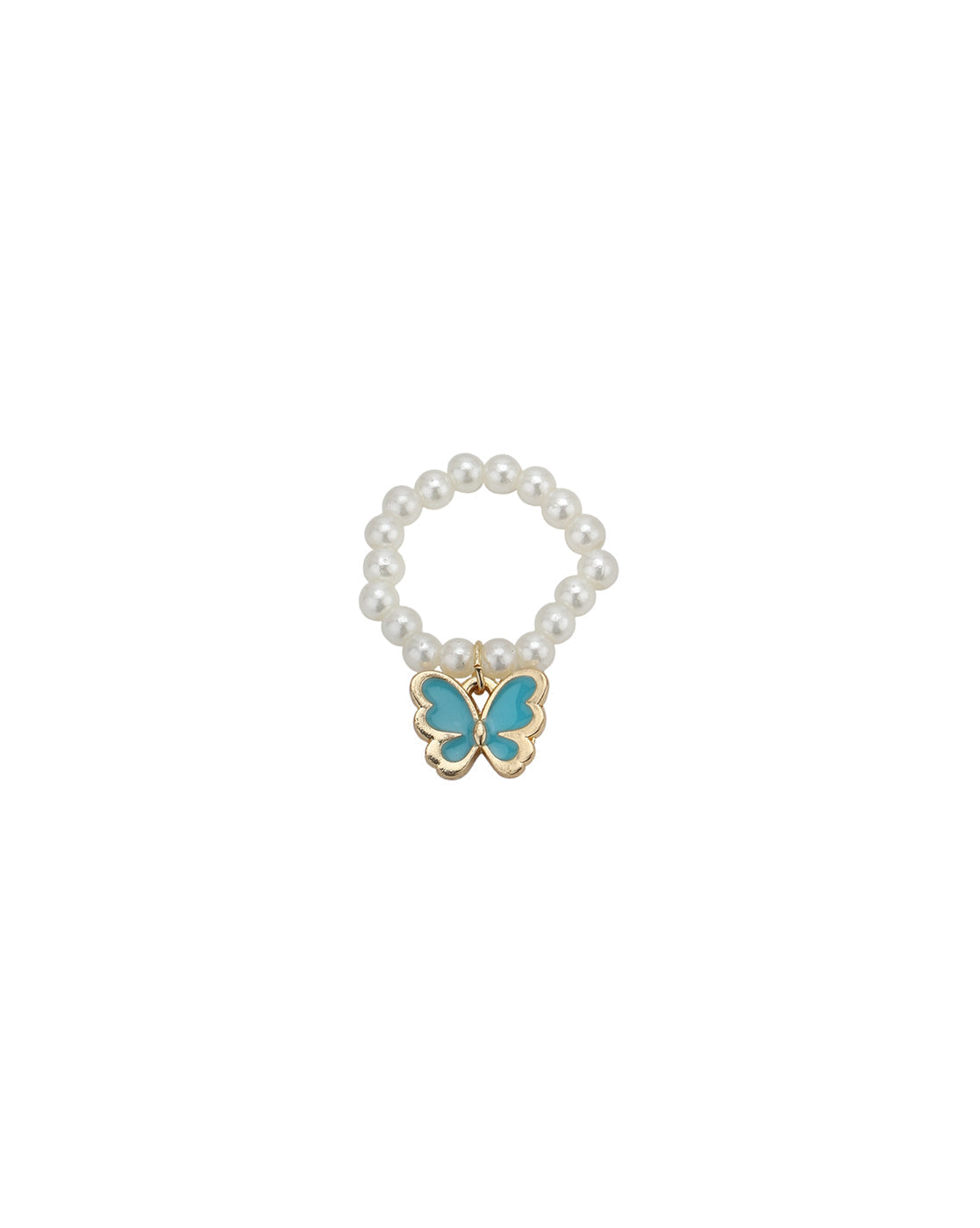 Rose Gold Plated Pearl and Butterfly Bow Enamel Fancy Jewellery Set for Girl