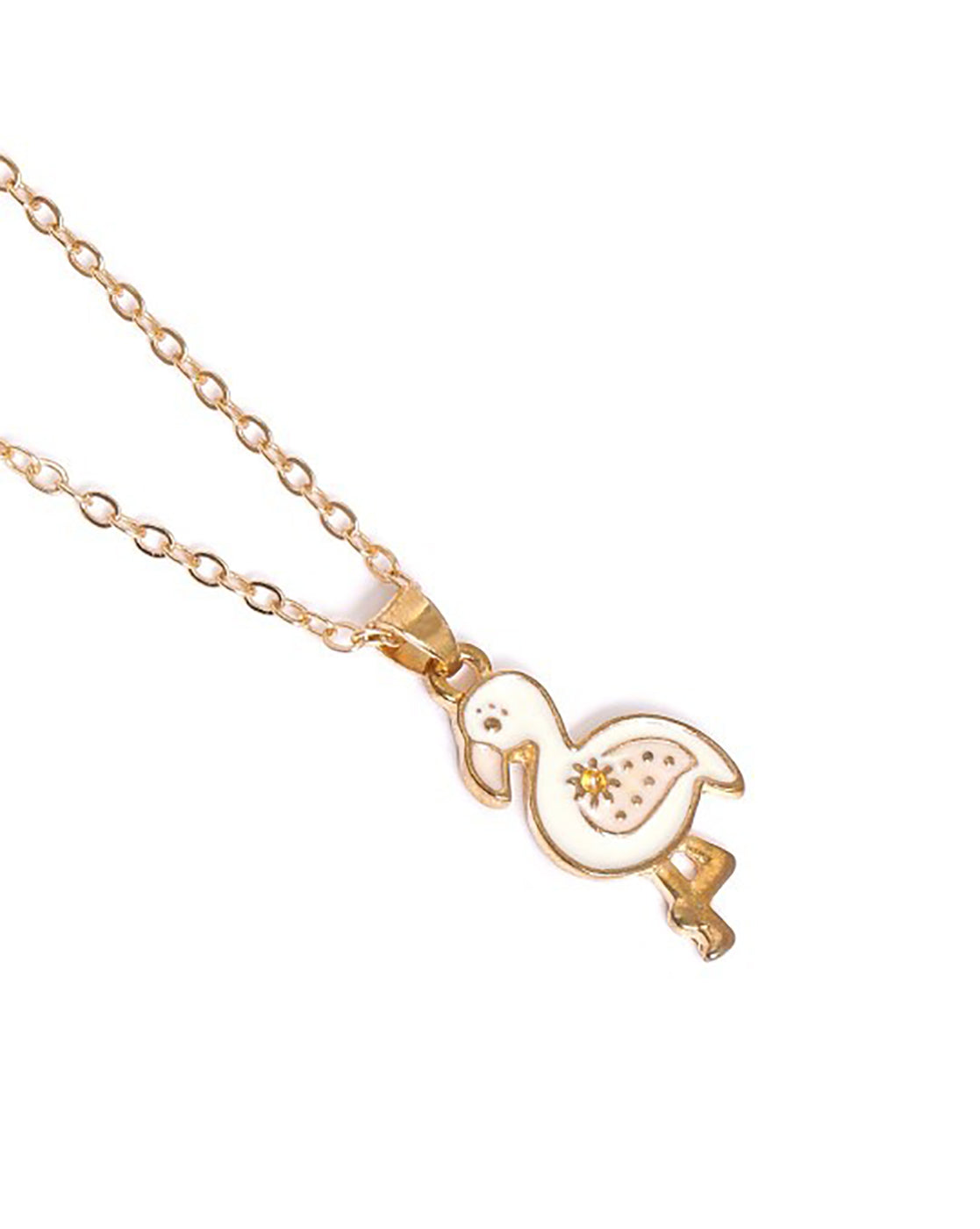 GenZ Rose Gold Plated Set of 5 Inter changeable Multi Figure Enamel Pendant Necklace