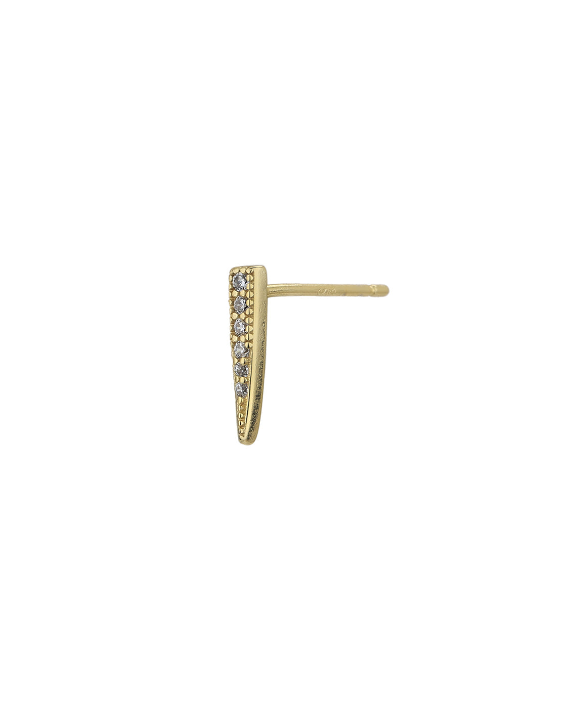 925 Sterling Silver Gold Plated with CZ Contemporaty Stud Earring for women
