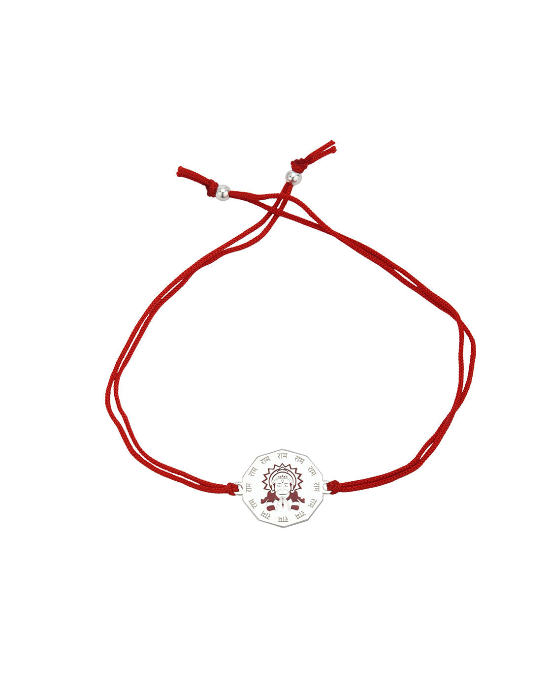 925 Sterling Silver Rhodium Plated Enamel Lord Hanuman Engrave Ram Rakhi for men