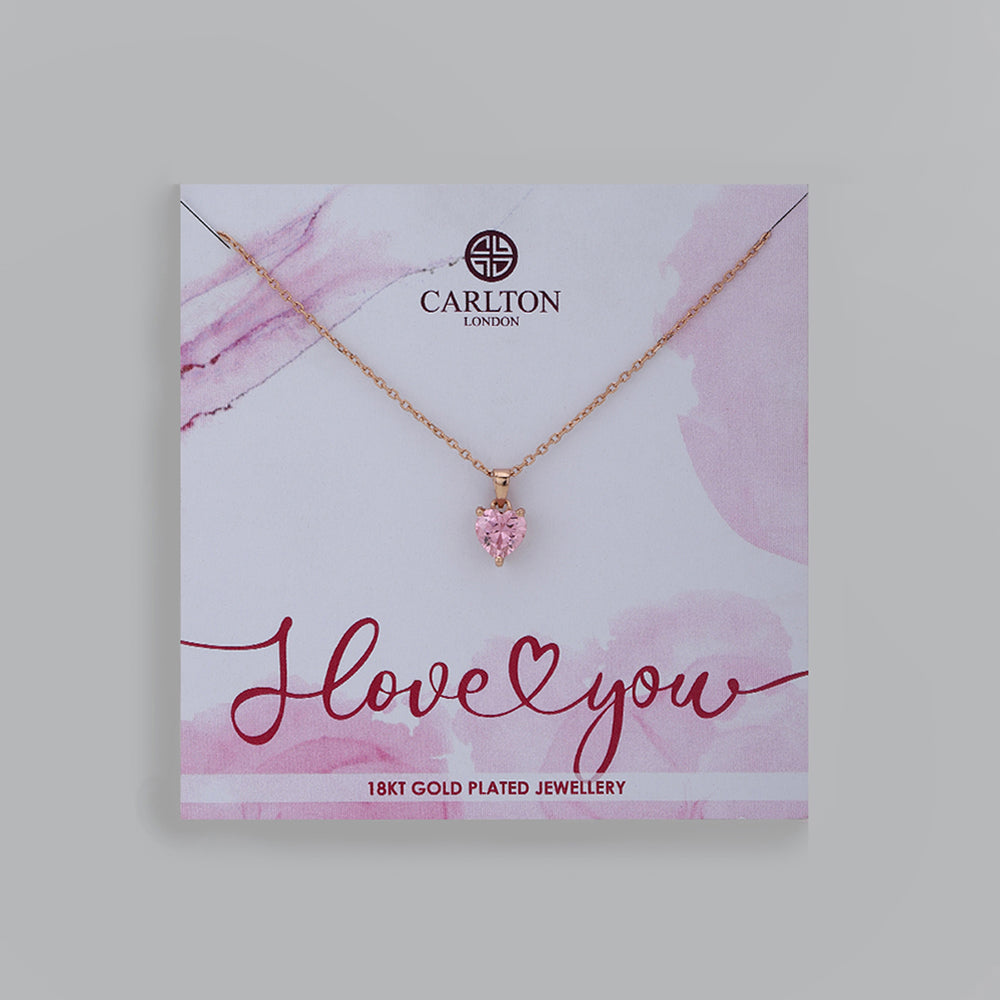 Carlton London-Women 18K Rose Gold-Plated Pendant With Chain & Gift Card