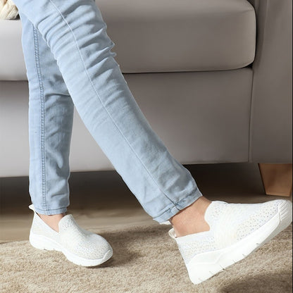 Women Embellished Flyknit Lightweight Slip-On Sneakers