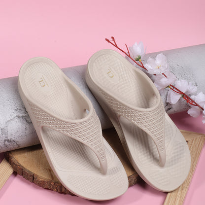 Women Solid Casual Thong Wedge Sandals