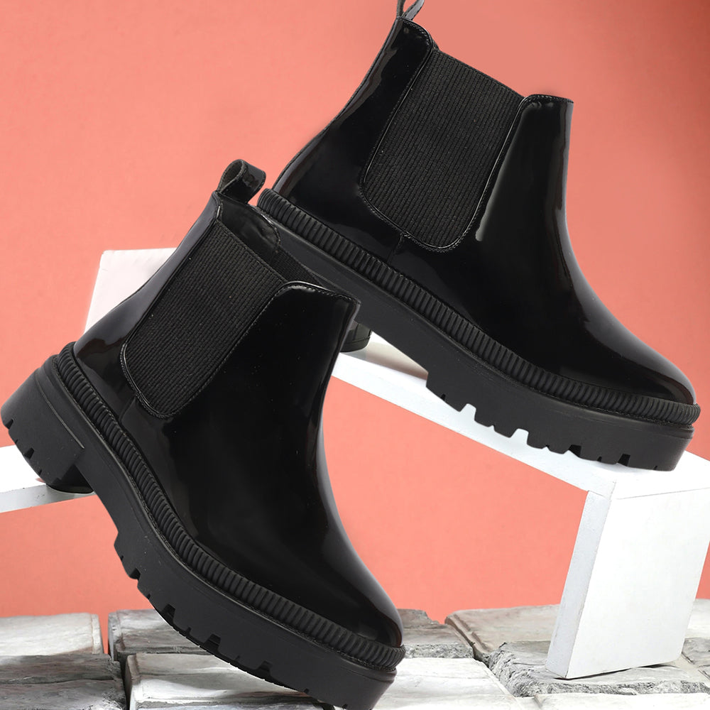 Women Block-Heeled Chelsea Slip-on Boots