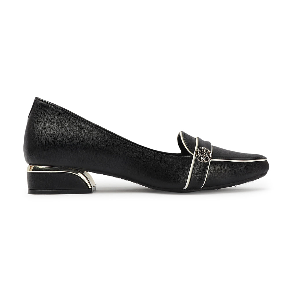 Women Solid Slip-On Block Heel Pump