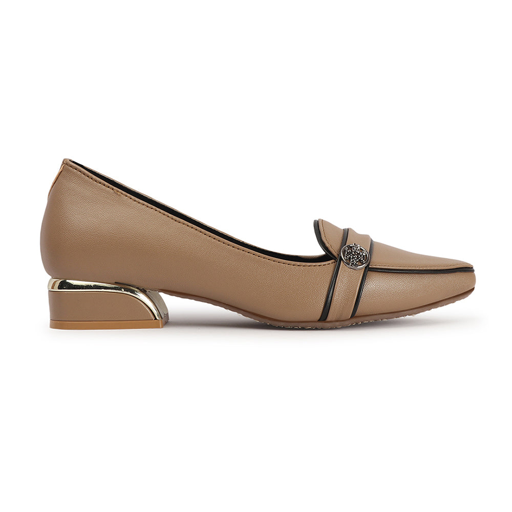 Women Solid Slip-On Block Heel Pump