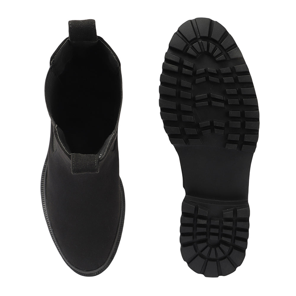 Women Block-Heeled Chelsea Slip-on Boots