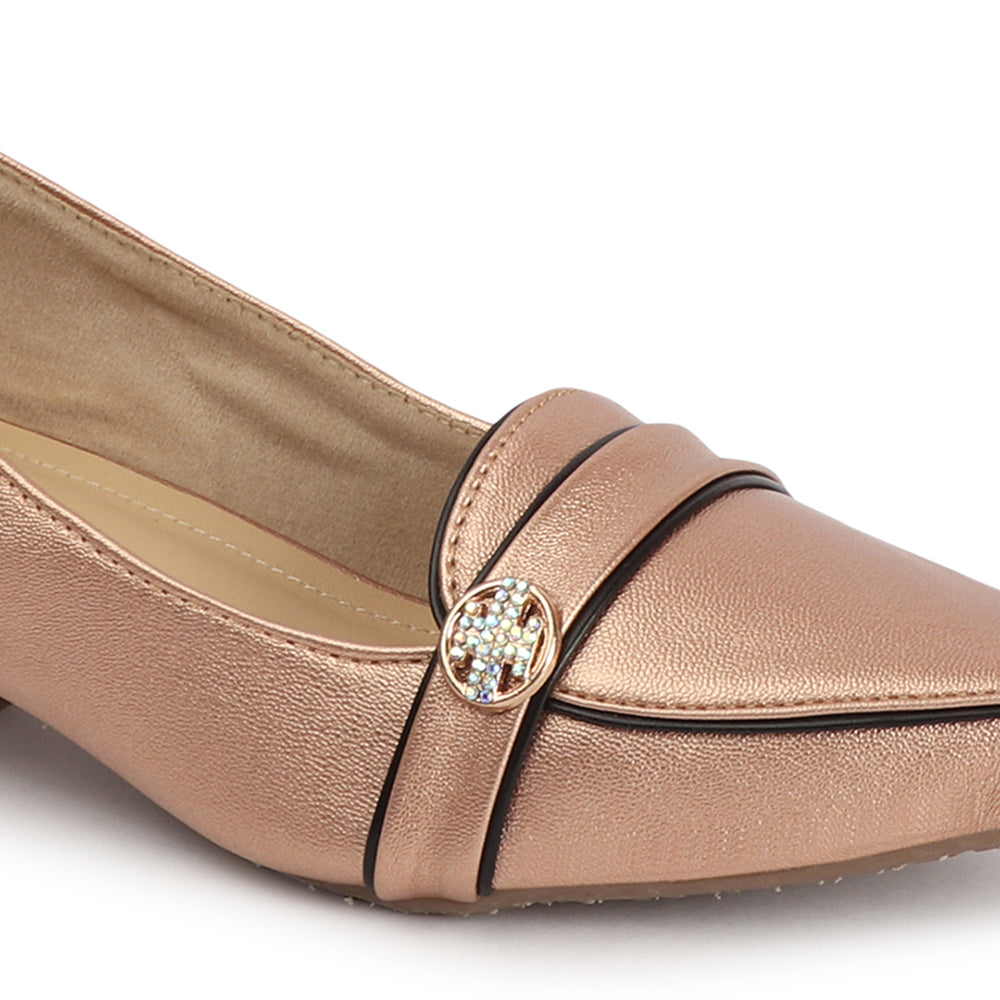 Women Solid Slip-On Block Heel Pump