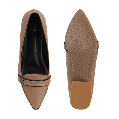 Women Solid Slip-On Block Heel Pump