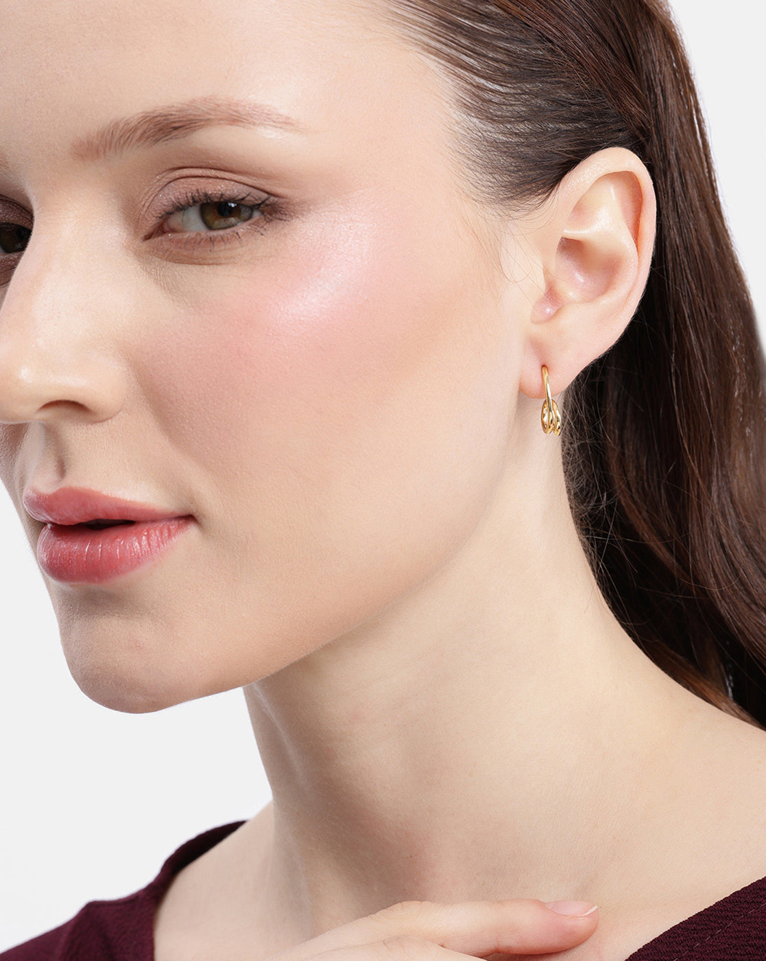 18kt Gold Plated Spiral Half Hoop Earring