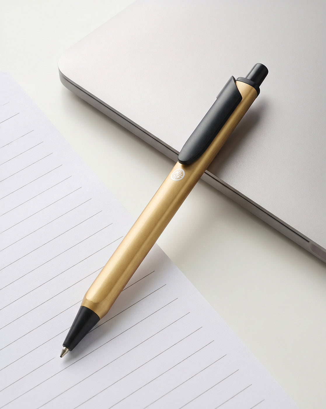 Gold &amp; Black Toned Premium Office Clicker Botton Writing Ball Pen with Fine Tip &amp; Clip
