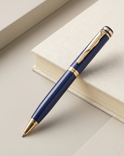 Royal Blue and Gold Toned Ambient GT Twist Ballpoint Pen with Fine Tip &amp; Smooth Ink