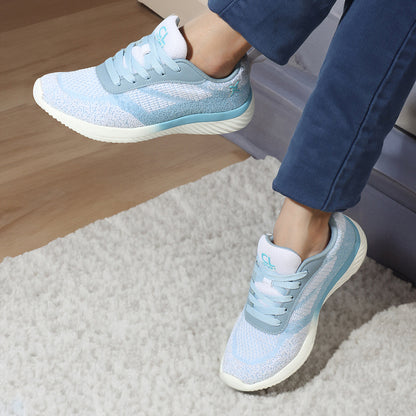 Women Mesh Flyknit Technology Lace-Up Sports Shoes
