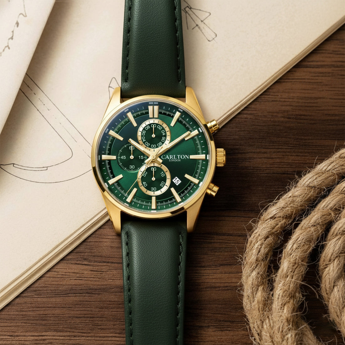 Carlton London Men Windsor Green Analog Watch CL-WD-GRN