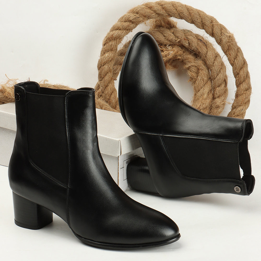 Women Casual Block-Heeled Chelsea Boots