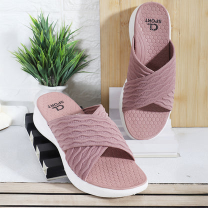 Women Criss Cross Klynit Comfort Slides
