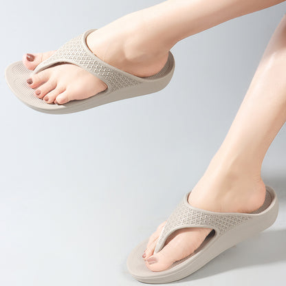 Women Solid Casual Thong Wedge Sandals