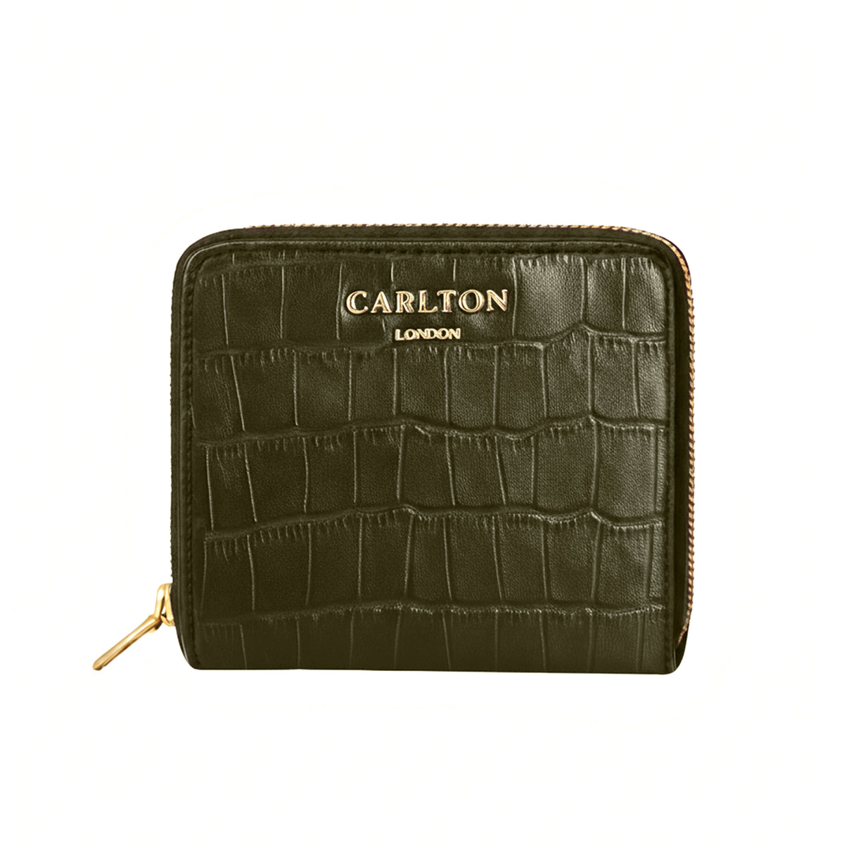Carlton London Women Estelle Zip Around Textured Wallet with Gold Hardware
