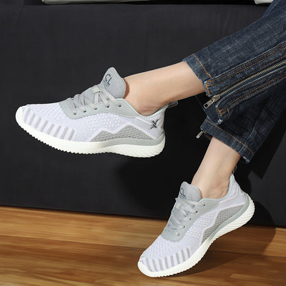 Women Mesh Flyknit Technology Lace-Up Sports Shoes