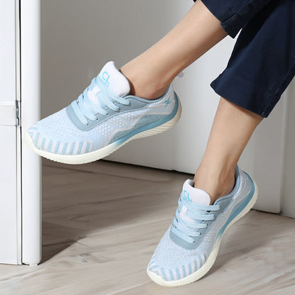 Women Mesh Flyknit Technology Lace-Up Sports Shoes
