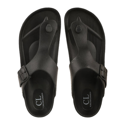 Men Solid Thong Slide with Adjustable Strap