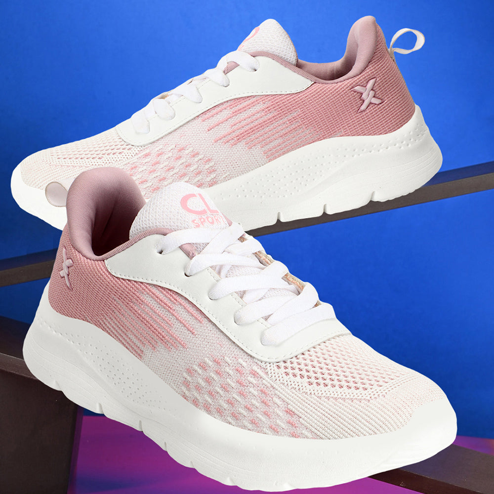 Women Mesh Flyknit Technology Lace-Up Sports Shoes
