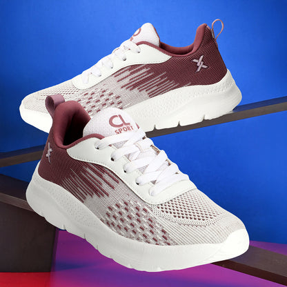 Women Mesh Flyknit Technology Lace-Up Sports Shoes