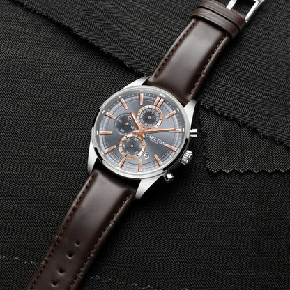 Carlton London Men Windsor Light Grey Analog Watch CL-WD-LGR