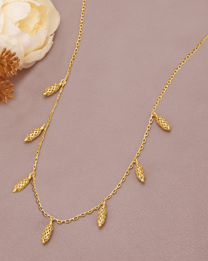 Gold Plated Vintage Filigree Charm Necklace