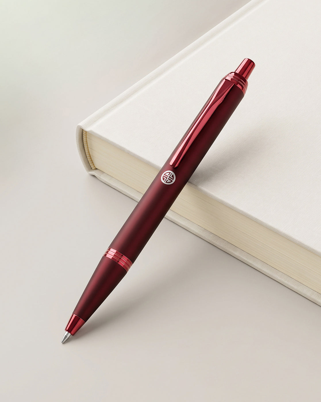 Maroon &amp; Red Toned Clicker Button Stylish Ballpoint Pen with Smooth Ink and Fine Tip