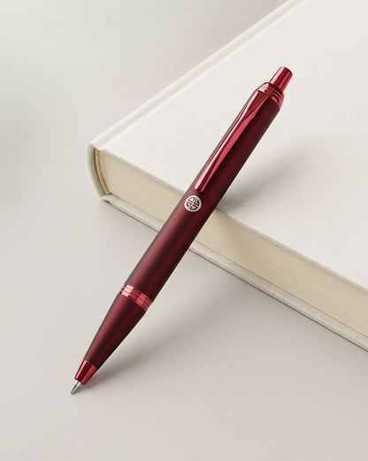 Maroon &amp; Red Toned Clicker Button Stylish Ballpoint Pen with Smooth Ink and Fine Tip