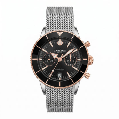 Carlton London Men Momentum Black Analog Watch - CL-MT-BLK