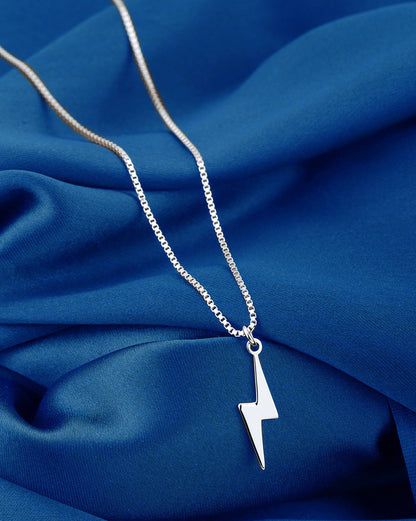 Rhodium Plated  Lightning Pendant for Men