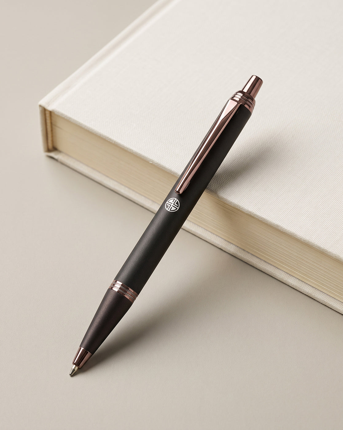 Black and Silver Toned Clicker Button Ball Pen with Smooth Ink and Fine Tip