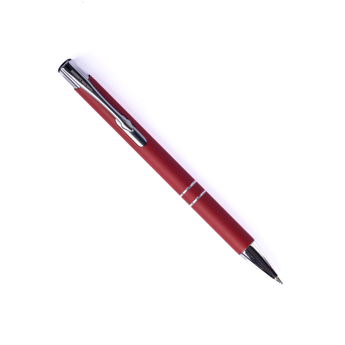Carlton London Red Metallic Ball Pen  Premium Executive Writing Pen with Clip  Smooth Ink Flow