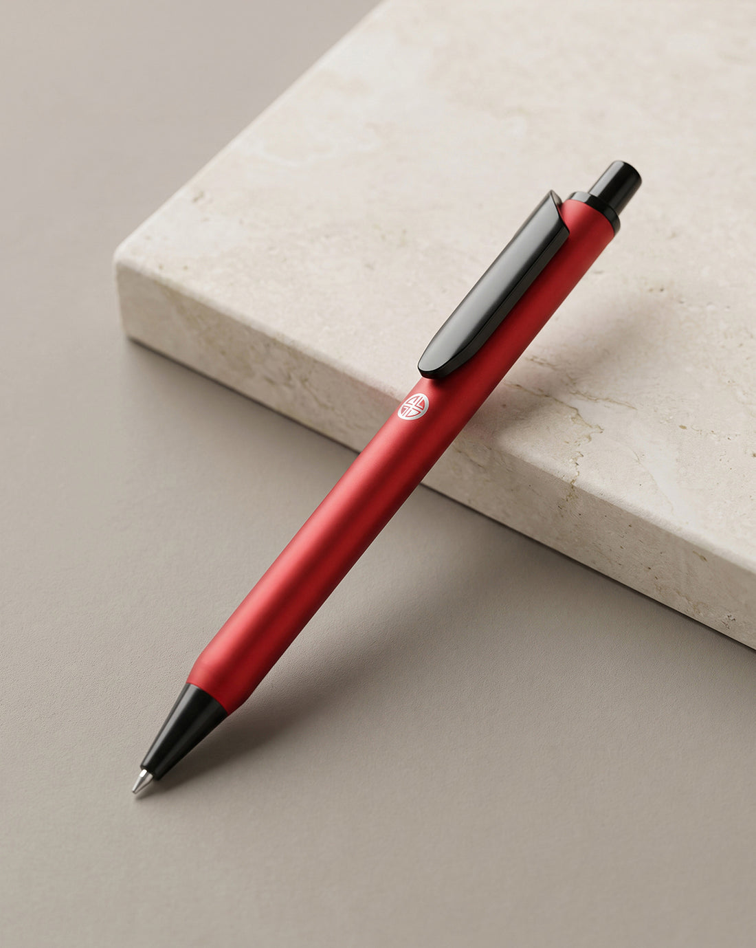 Red & Black Toned Clicker Button Stylish Ballpoint Pen with Smooth Ink and Fine Tip