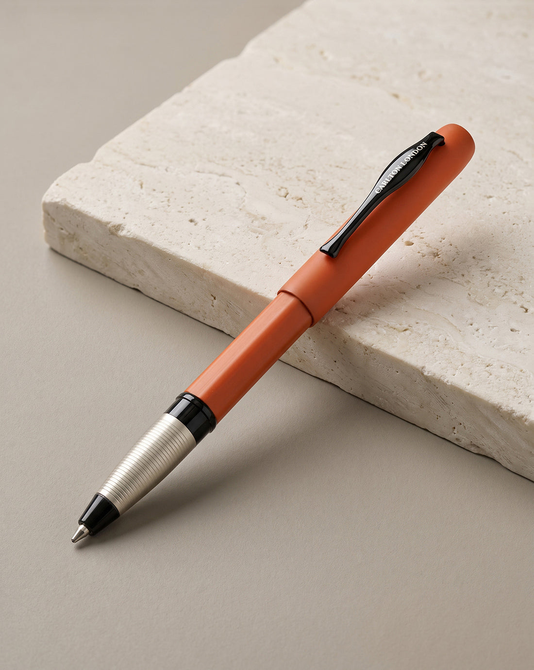 Matte Orange and Black Toned Unique Executive Writing Roller Ball Pen with Fine Tip & Magnetic Cap