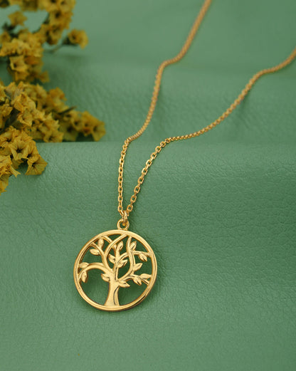 18kt Gold Plated Tree of Life Pendant and Chain
