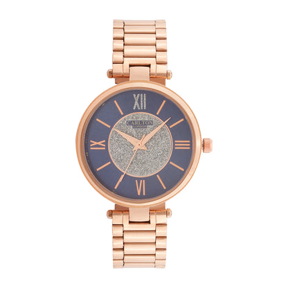Carlton London Sabrina Rose Gold/Blue Analog Watch  - CLRGSBLU