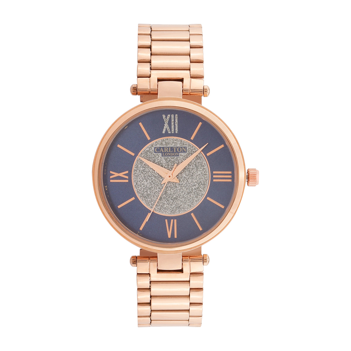 Carlton London Sabrina Rose Gold/Blue Analog Watch  - CLRGSBLU
