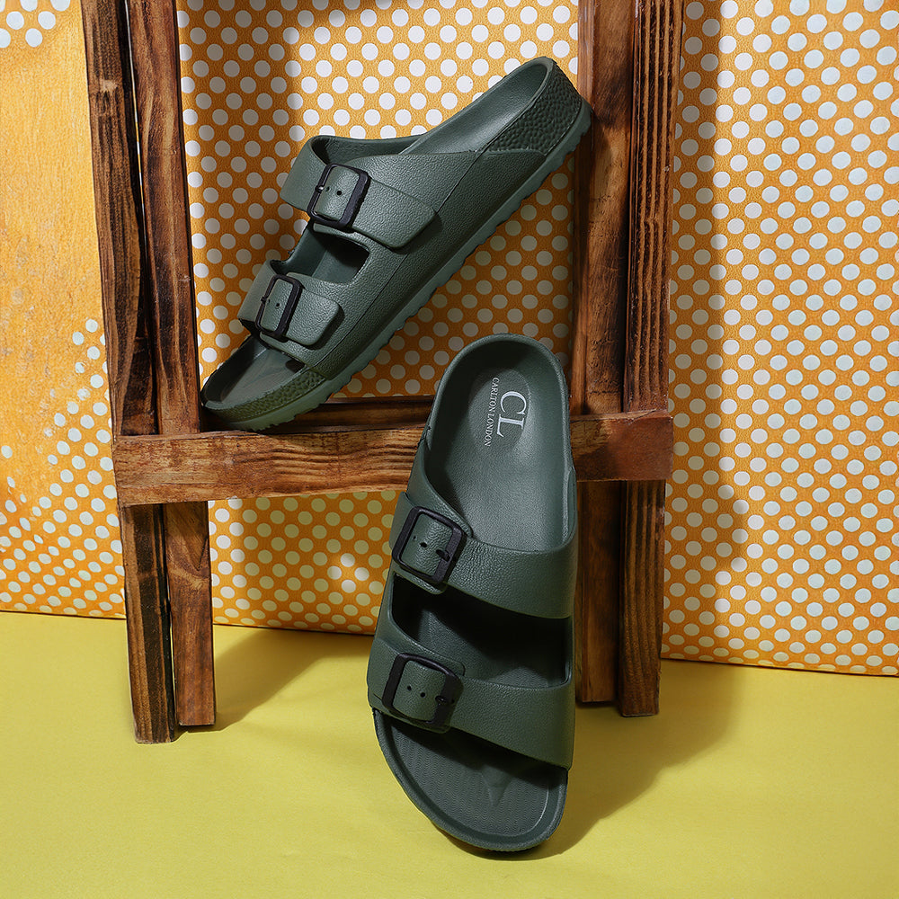 Men Dual Strap Adjustable Comfort Slides