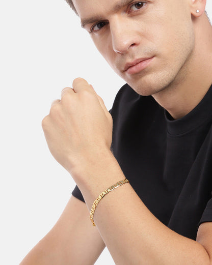 Men 18kt Gold Plated Anchor link Chain Bracelet