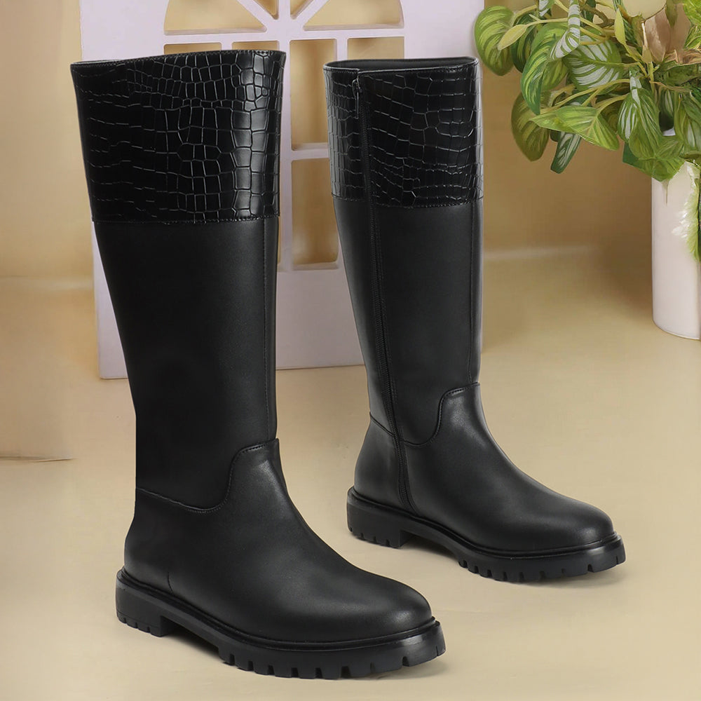 Women Block-Heeled Winter Long  Boots