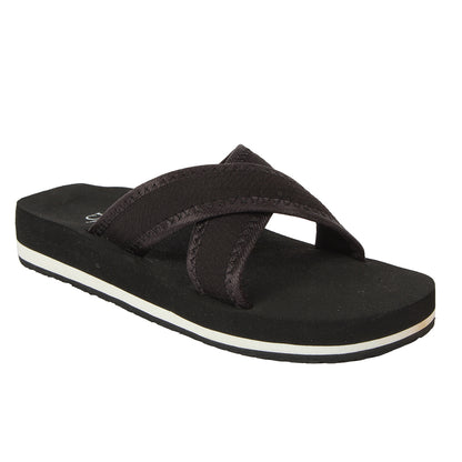 Carlton London Women Comfort Cushioned Footbed Slides, Casual Lightweight Low Wedge Open-Toe Walking Slides