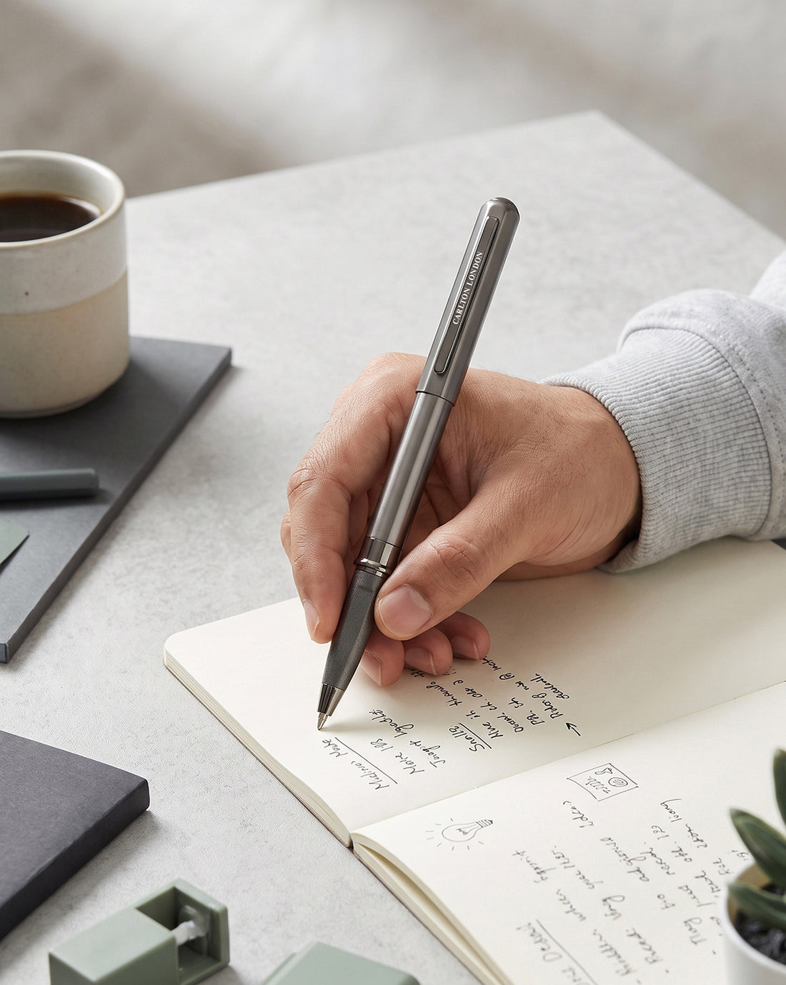 Metallic &amp; Silver Toned Premium Executive Writing Roller Pen with Magnetic Cap and Smooth Ink