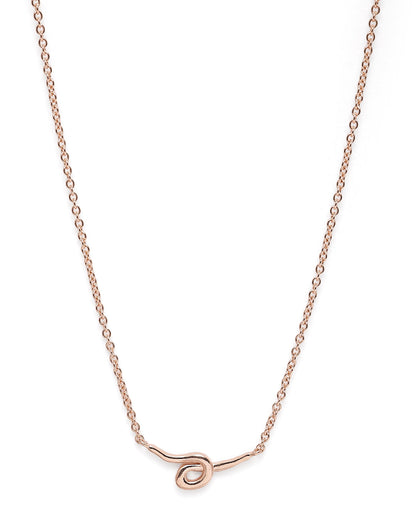 18kt Rose Gold Plated Knot Pendant Necklace