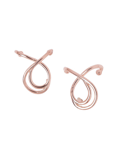 18kt Rose Gold Plated Crossover Cuff Earring
