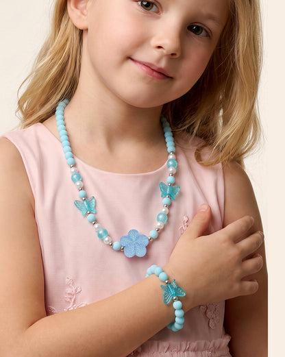 Butterfly and Flower Jewellery set with Multicolor Beads for Girls