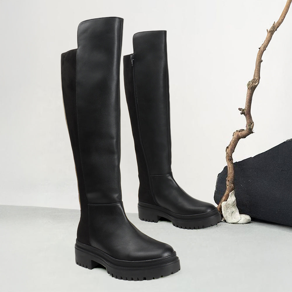 Women Block-Heeled Winter Over-the-Knee Boots