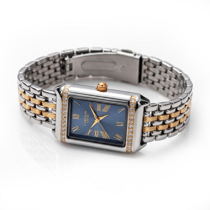 Carlton London Amara Women’s Watch – Sky Blue Rectangle Dial, Metal Strap – CL-AM-SKY